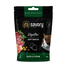 М'які ласощі Savory для покращення травлення котів, качка з чебрецем, 50 г