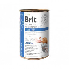Вологий корм Brit Grain Free Veterinary Diets Recovery для дорослих собак та котів для відновлення після хвороби чи операції з лососем 400 г