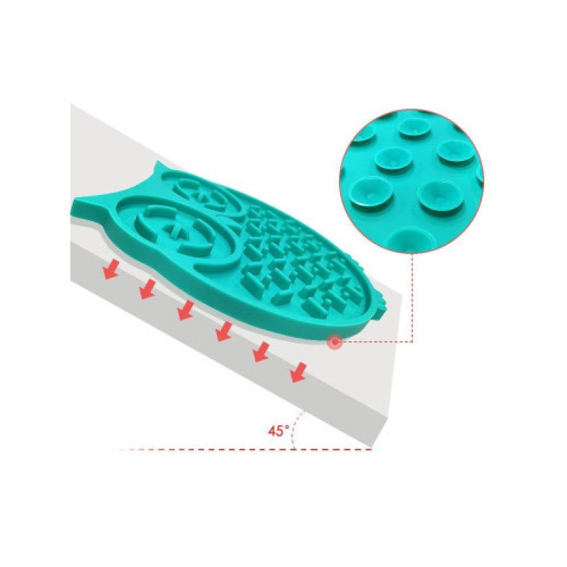 Килимок-годівниця WahoPet для собак Сова силіконова зелена