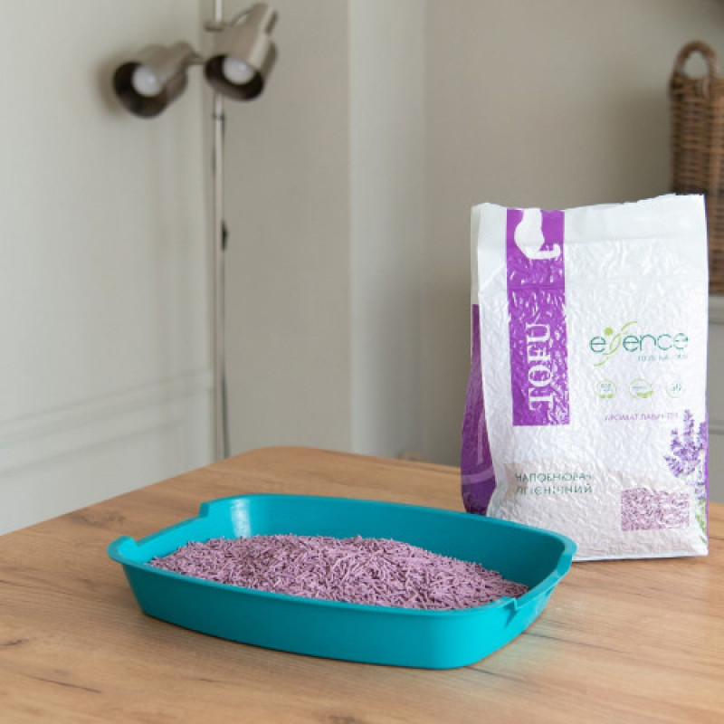 Наповнювач гігієнічний Essence для котячого туалету натуральний з тофу з ароматом лаванди гранула 2 мм 6 л