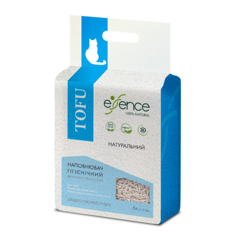 Наповнювач гігієнічний Essence для котячого туалету натуральний з тофу гранула 3 мм 6 л