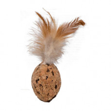 Іграшка Eastland для котів М яч регбі з котячою м ятою натуральна пробка коричнева 6х4,5 см