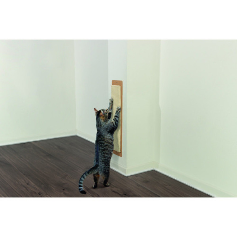 Дряпка Trixie для котів настінна сизаль/дерево бежева 11x56 см