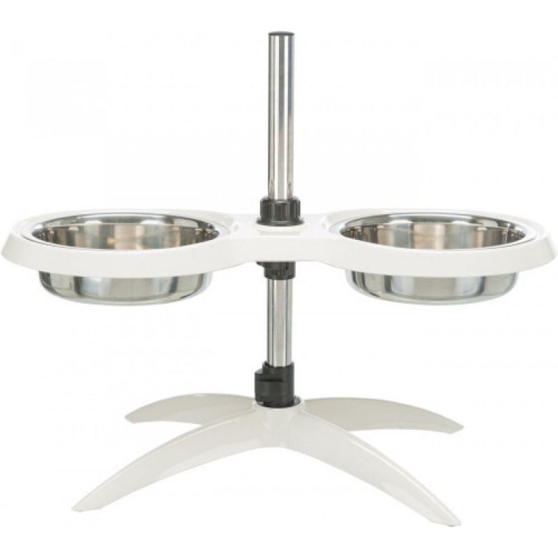 Миски Trixie для собак на регульованій підставці білі меламін/метал 2х2,4 л 25 см