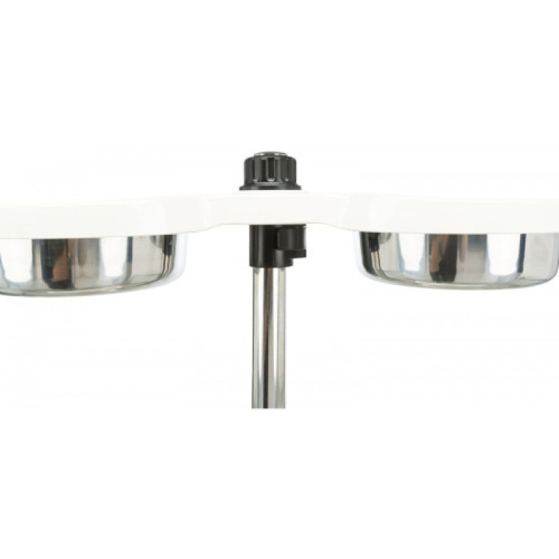 Миски Trixie для собак на регульованій підставці білі меламін/метал 2х2,4 л 25 см