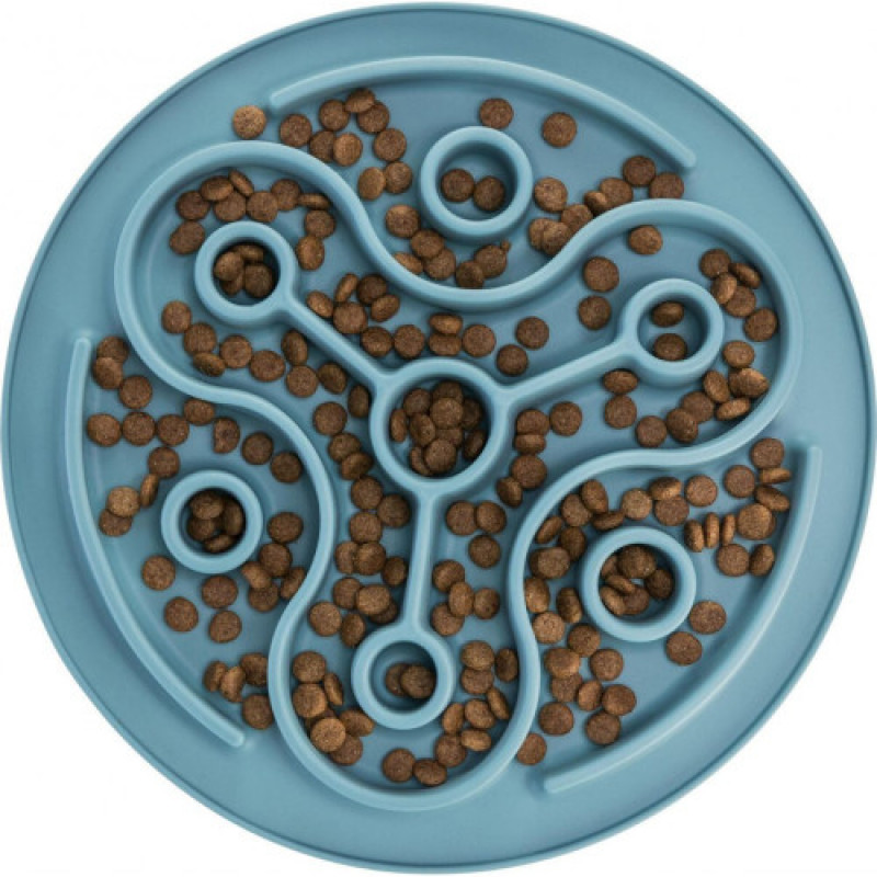 Миска-килимок Trixie для собак для повільного годування блакитна силікон d-28 см
