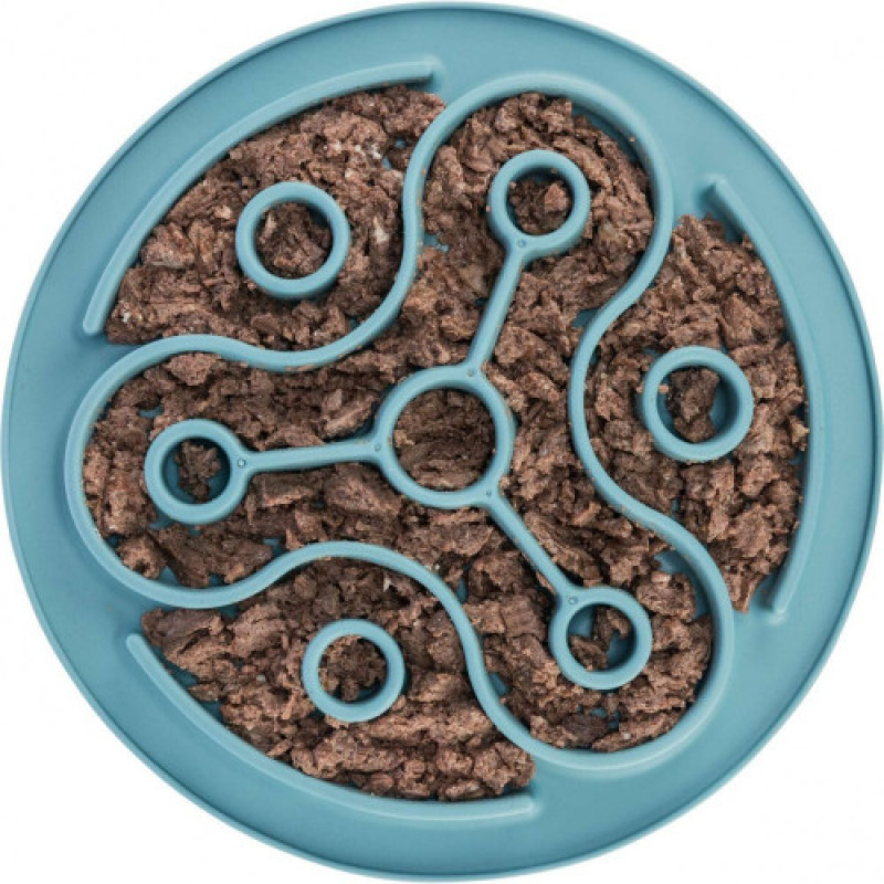 Миска-килимок Trixie для собак для повільного годування блакитна силікон d-28 см