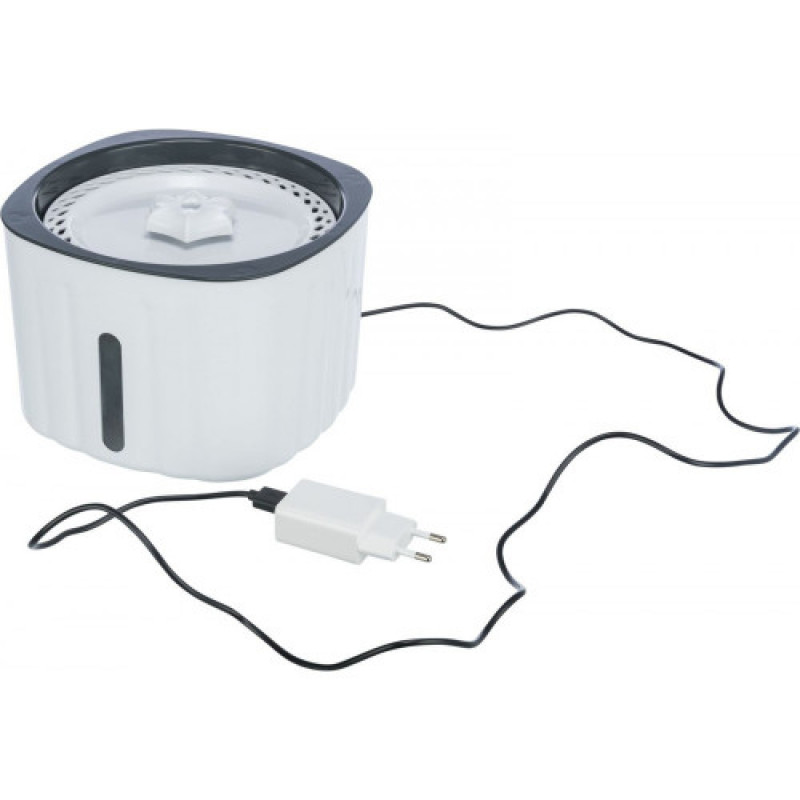 Поїлка-фонтан Trixie Flower для котів білий/сірий пластик 2 л 18,5х13х18,5 см