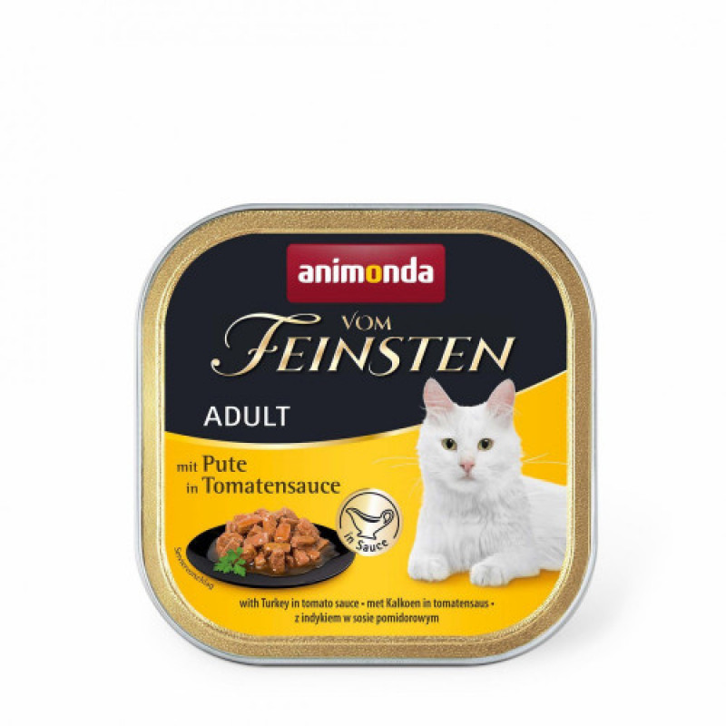 Корм вологий Vom Feinsten Adult with Turkey in Tomato sauce для котів з індичкою в томатному соусі 100 г