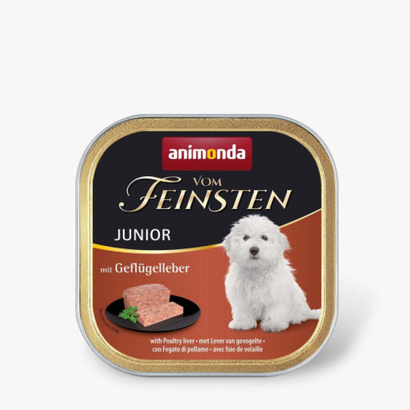 Корм вологий Vom Feinsten Junior with Poultry liver для цуценят з птичою печінкою 150 г