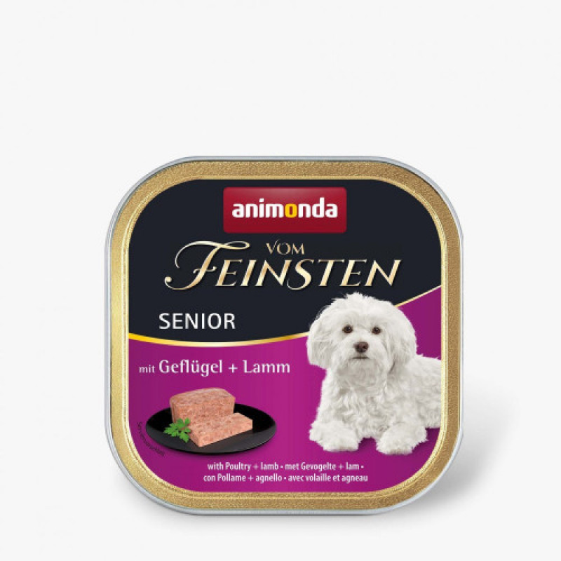 Корм влажный Vom Feinsten Senior with Poultry Lamb для літніх соб з птицею і ягнятиною 150 г