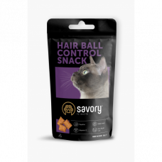 Хрумкі ласощі Savory Cats Snacks Pillows Hair Ball Control для дорослих котів подушечки для виведення шерсті 60 г