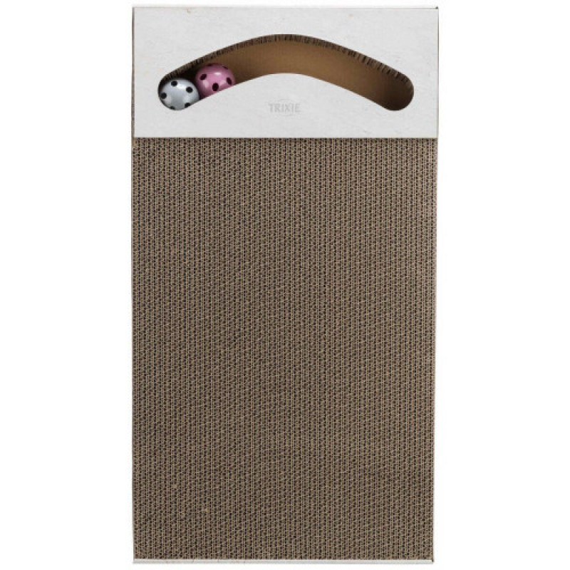 Дряпка Trixie для котів XXL з двома м ячиками картон бежева 70х6х38 см