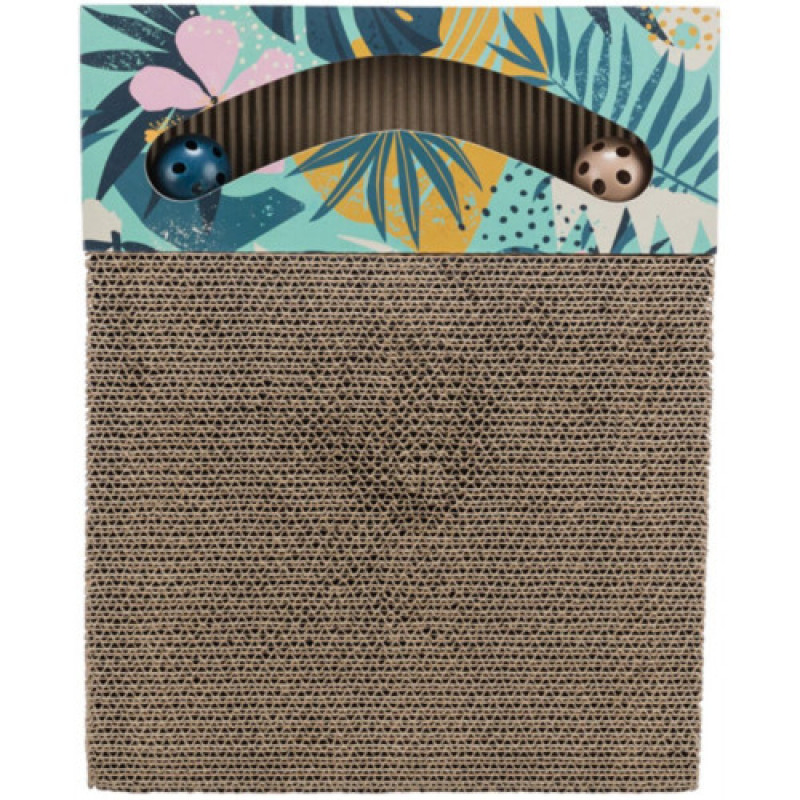 Дряпка Trixie для котів з двома кульками та котячою м ятою картонна 38х5х30 см