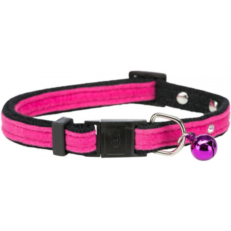 Нашийник Trixie для котів з заклепками і дзвіночком оксамит