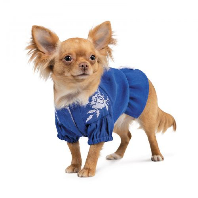 Вишиванка Pet Fashion «Sofia» для дівчаток, розмір XXS, синя