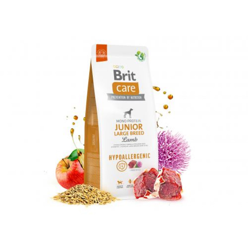 Сухий корм Brit Care Dog Hypoallergenic Junior Large Breed для молодих собак великих порід, гіпоалергенний з ягням, 12 кг