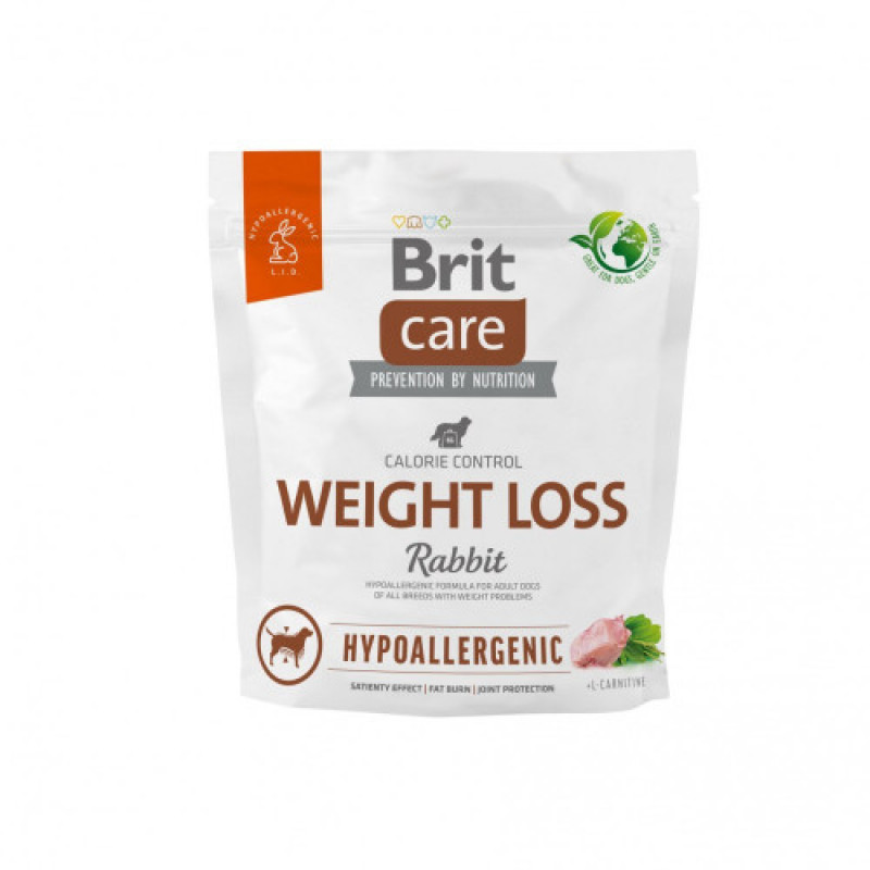 Корм сухий Brit Care Dog Hypoallergenic Weight Loss для собак із зайвою вагою гіпоалергенний з кроликом 1 кг