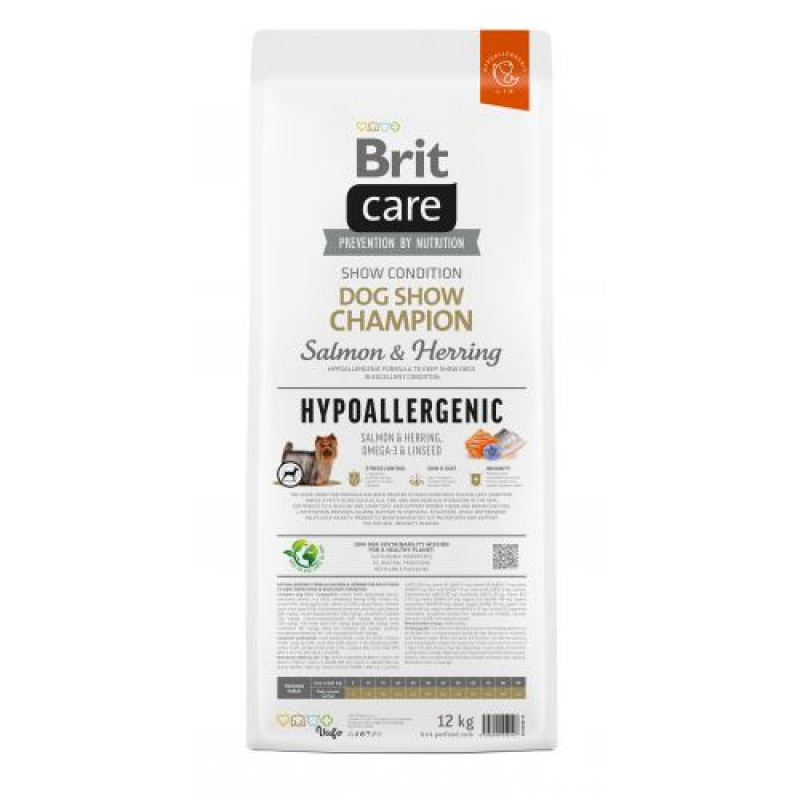 Сухий корм Brit Care Dog Hypoallergenic Dog Show Champion для виставкових собак, з лососем і оселедцем, 12 кг