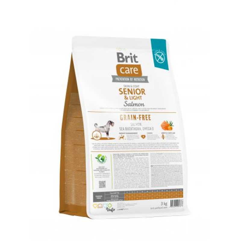 Сухий корм Brit Care Dog Grain-free Senior & Light для старіючих собак, беззерновий з лососем, 3 кг
