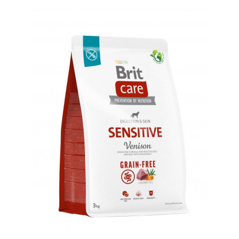 Корм сухий Brit Care Dog Grain-free Sensitive для собак з чутливим травленням та харчовою непереносимістю беззерновий з олениною 3 кг