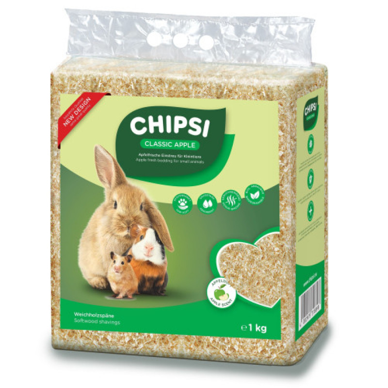 Наповнювач-тирса Chipsi Зелене яблуко для гризунів, 15 л/1 кг