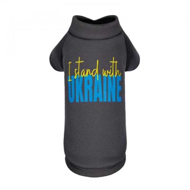 Толстовка Pet Fashion "I stand with" для собак, розмір M, сіра