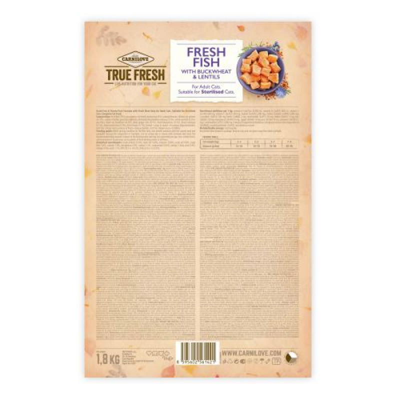 Сухий корм Carnilove True Fresh Cat для для дорослих котів, з рибою, 1,8 кг