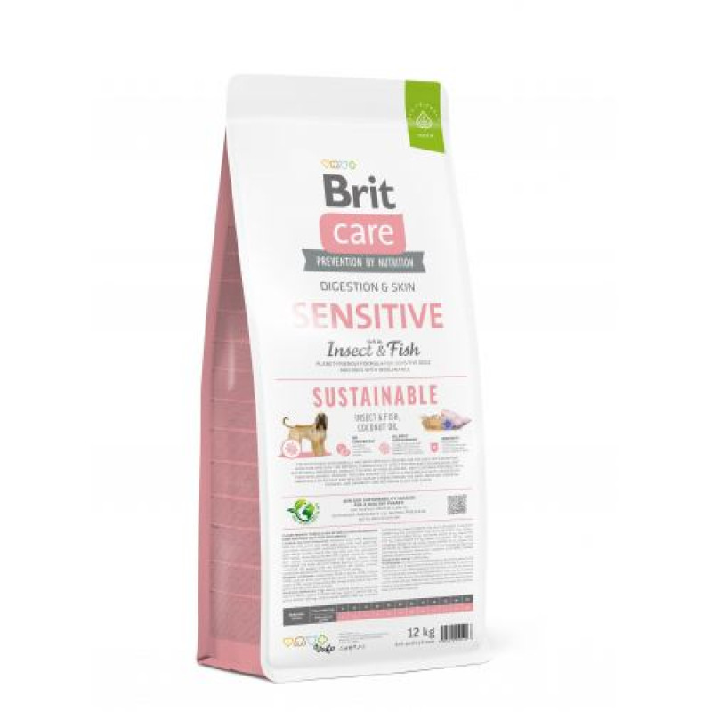 Сухий корм Brit Care Dog Sustainable Sensitive для собак з чутливим травленням, з рибою та комахами, 12 кг