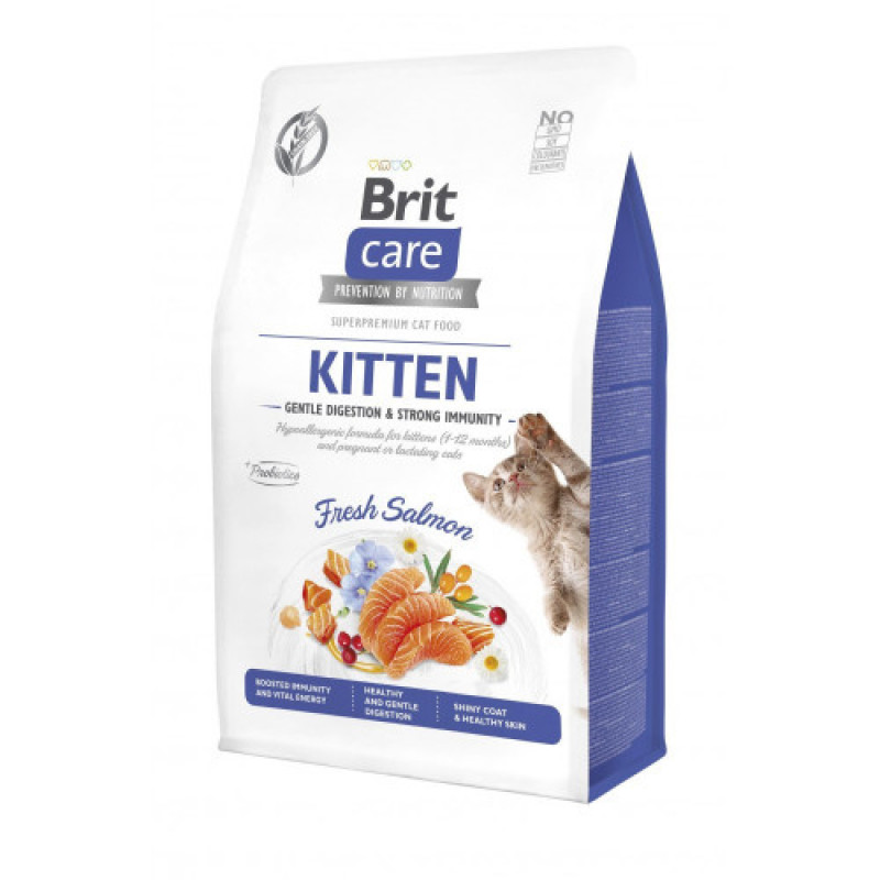 Корм сухий Brit Care Cat Grain Free Kitten Gentle Digestion Strong Immunity для кошенят для міцного імунітету з лососем 400 г