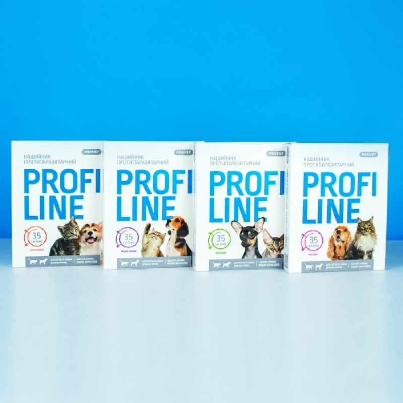 Нашийник Provet Profiline для котів та собак 35 см, фуксія (інсектоакарицид)