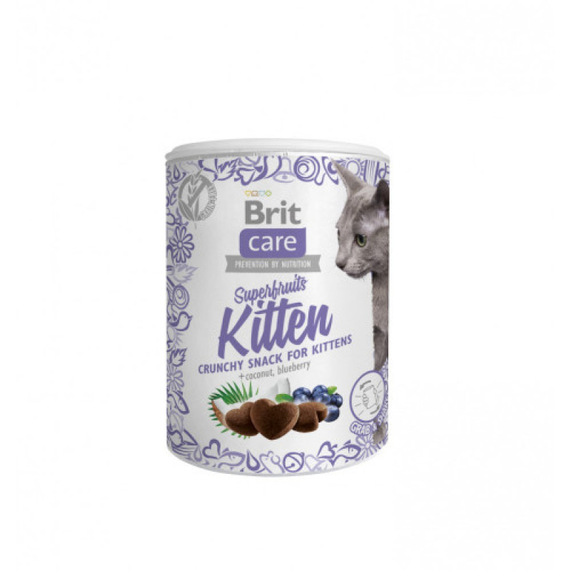 Ласощі Brit Care Superfruits Kitten д/кошенят від 6 тижнів з куркою кокосом та чорницею 100 г
