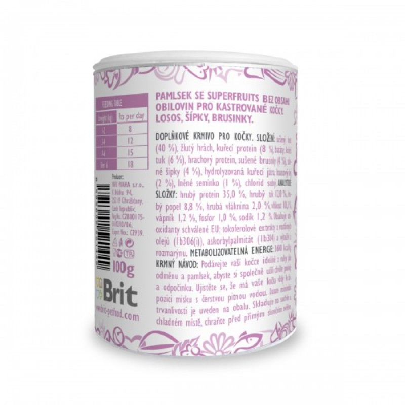Ласощі для котів Brit Care Cat Snack Superfruits Salmon, лосось, 100 г