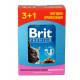 Набір паучів "3+1" для котів Brit Premium Cat pouch Chicken & Turkey з куркою та індичкою, 4х100г