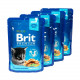 Набір паучів "3+1" для кошенят Brit Premium Cat pouch Chicken Chunks for Kitten з куркою, 4х100г