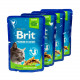 Набір паучів "3+1" для стерилізованих котів Brit Premium Cat pouch Chicken Slices for Sterilised з куркою, 4х100г