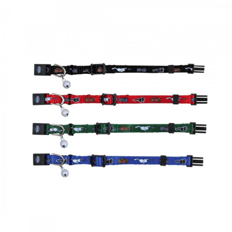 Нашийник Trixie для кошенят Kitty з котиками і дзвіночком нейлоновий