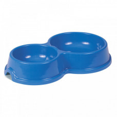 Миска подвійна №2 0,25/0,45 л для котів синя
