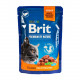 Вологий корм Brit Premium Cat pouch для стерилізованих котів, лосось, 100 г