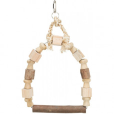 Іграшка Trixie для птахів Гойдалка-арка кольорова з мотузкою дерево 20х29 см