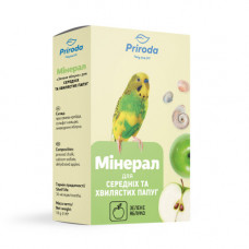 Мінерал Природа для середніх та хвилястих папуг зелене яблуко 18 г