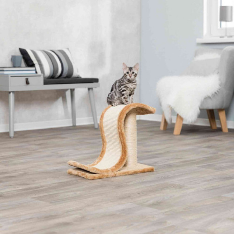 Дряпка-хвиля Trixie для котів Inca сизаль/плюш світло-коричнева 44х25х39 см