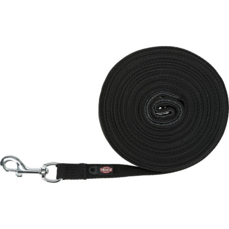 Повідець Trixie для собак котон M–L 10 м х 20 мм чорний