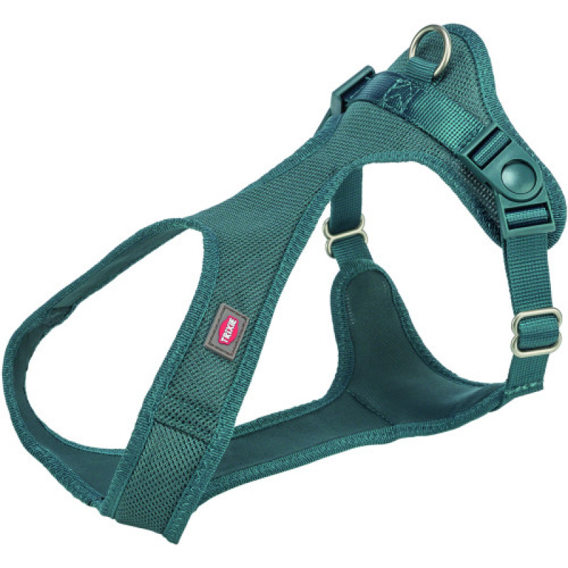 Шлея Trixie Comfort м'яка для собак XXS–XS 25–35 см 15 мм синьо-зелена