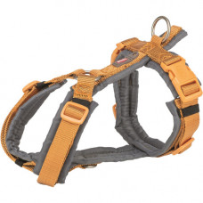 Шлея Trixie Premium для собак трекінгова S–M 44–53 см 20 мм оранжево-сіра
