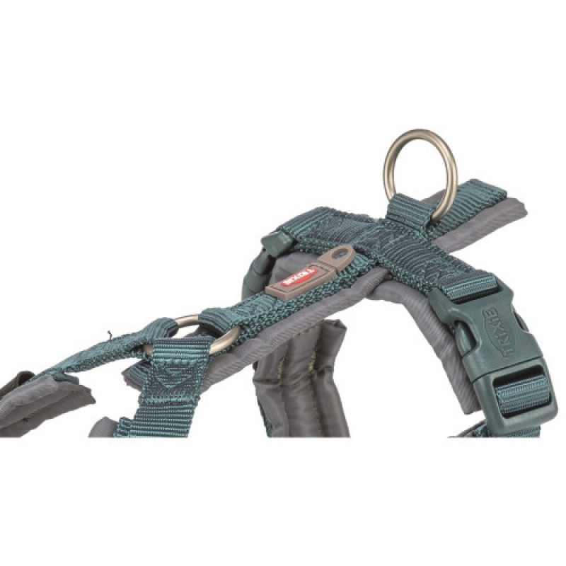 Шлея Trixie Premium для собак трекінгова M 53–64 см 20 мм синьо-сіра