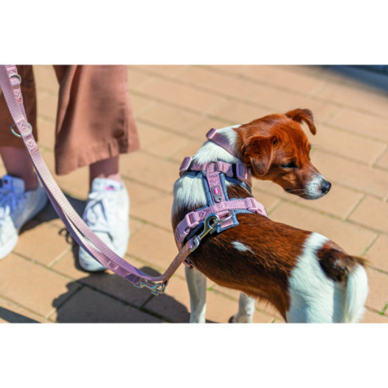 Шлея Trixie Premium для собак трекінгова XL 80–97 см 25 мм рожево-сіра