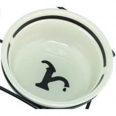 Миска Trixie Water керамічна для собак 0,6 л діаметр 15 см біло-чорна
