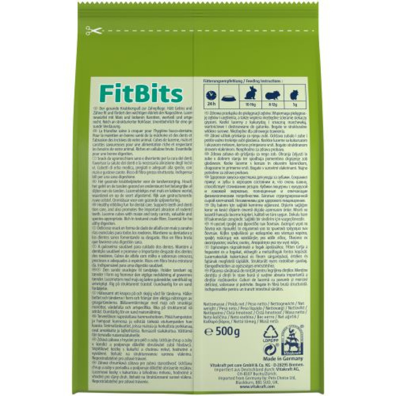 Ласощі Vitakraft FitBits для кроликів, заточка зубів, 500 г