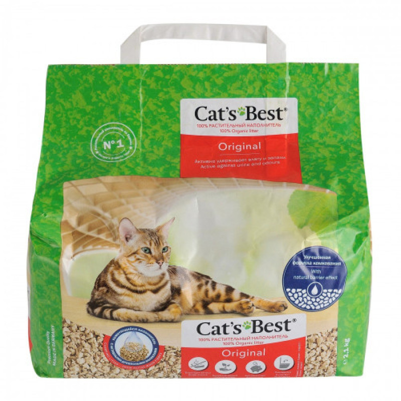 Наповнювач Cat’s Best для котячого туалету Original деревний 5 л / 2,1 кг